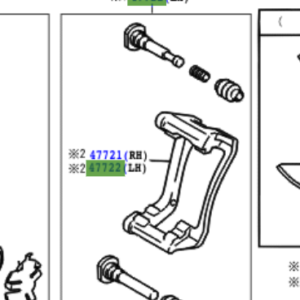Toyota Corolla HB 2001-2007 Mounting, Front Disc Brake Cylinder, LH