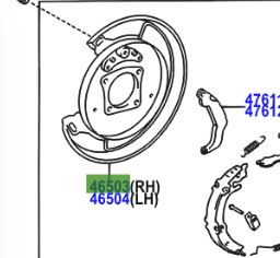 Toyota Avensis 2003-2008 Parking Brake Plate Sub-Assy LH