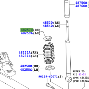 Toyota Aygo 2005-2014 Rear Coil Spring Insulator Upper