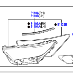 Toyota Rav4 2018- Headlamp Lens Sub-Assy LH