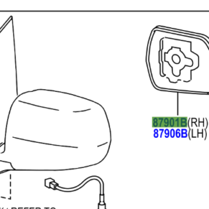 Toyota Alphard 2002-2008 Outer Rear View Mirror Glass RH