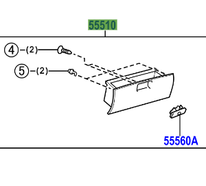 Toyota Hilux 2005-2012 Door Assy, Glove Compartment