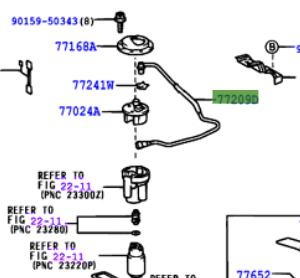 Toyota Tarago/Previa 2000-2006 Tube Sub-Assy, Fuel Tank Main