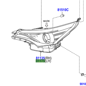 Toyota Avensis 2008-2018 Headlamp Unit Assy LH