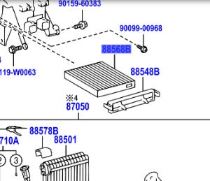 Toyota Avensis 2003-2008 Cabin Filter