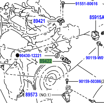 Toyota Yaris/Hybrid 2014-2020 Water Temperature Sensor (For E.F.I.)