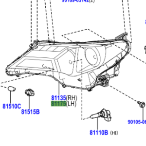 Toyota Rav4 2012-2019 Headlamp Unit Assy
