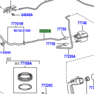 Toyota Yaris 2005-2011 Fuel Tank Evaporation Vent Tube