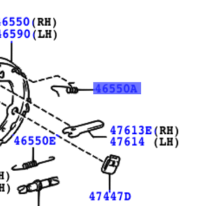 Toyota Celica 1999-2005 Spring, Tension, No.1(For Parking Brake Shoe Return), LH