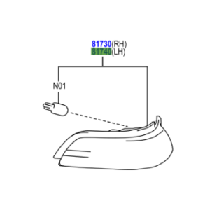 Toyota Vitz 2010-2020 Lamp Assy, Side Turn Signal, LH