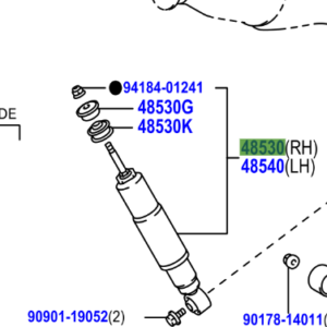 Toyota Land Cruiser Prado 2009-2017 Absorber Assy, Shock, Rear