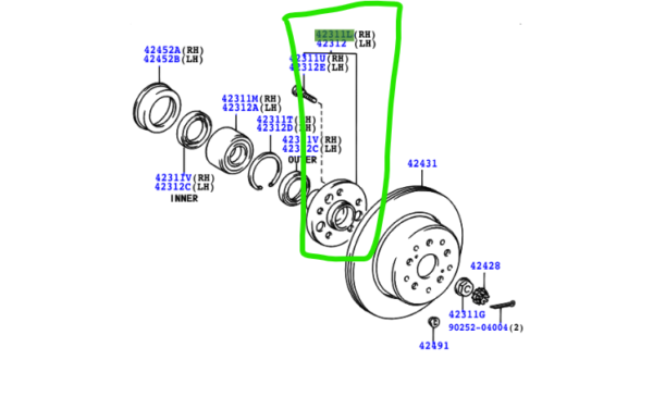 Toyota Supra 1993-2002 Rear Hub