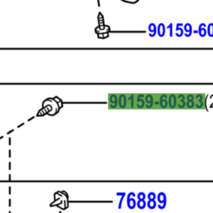 Toyota Yaris/Hybrid 2014-2020 Screw W/Washer 90159-60383