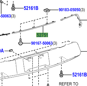 Toyota Auris/Hybrid 2012-2018 Rear Bumper Moulding