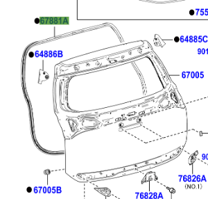 Toyota RAV4 2012-2019 Tailgate Seal