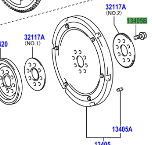Toyota IQ 2009-2012 Flywheel Setting Bolt