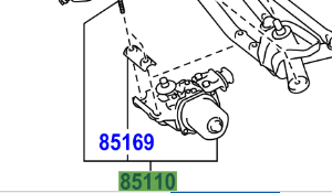 Toyota Prius+ 2012-2021 Front Wiper Motor