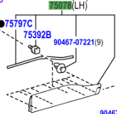 Toyota RAV4 2018 Onwards Left Hand Door Lower Moulding