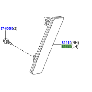 Toyota Corolla Rear Bumper Reflector LH 2019-Present