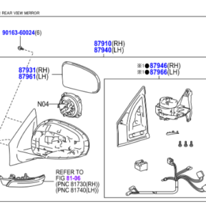 Toyota IQ 2008-2014 Left Hand Mirror