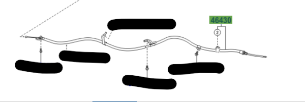 Toyota Yaris FRP 2005-2011 Handbrake Cable Left Hand