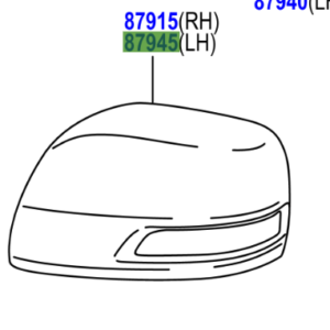 Toyota Land Cruiser 2017-2024 Mirror Cover Left Hand in Black