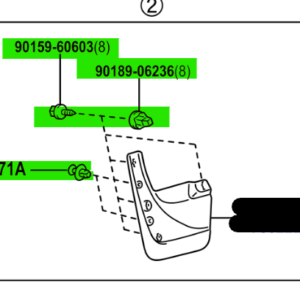 Toyota Land Cruiser 2017-2024 Rear Mud Flap Fixing Kit