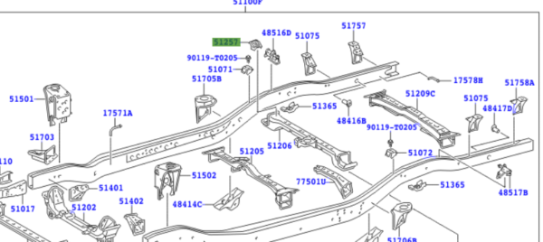 Toyota Hilux 2005-2012 REINFORCEMENT FRAME CROSSMEMBER RH