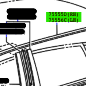 Toyota Corolla Verso 2004-2009 Roof Moulding L/H