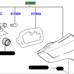 Toyota Yaris 2014-2020 Inner Taillight R/H