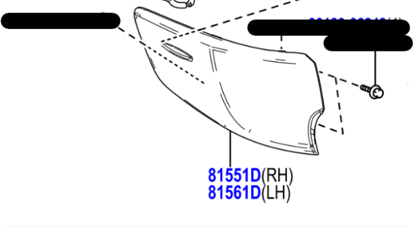 Toyota Corolla 2019-Present Rear Taillight Outer L/H