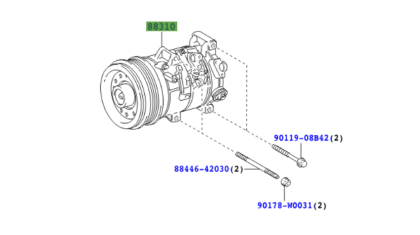 Toyota Auris / Hybrid (UKP) (2007-2013) Air-Con Compressor - Image 2