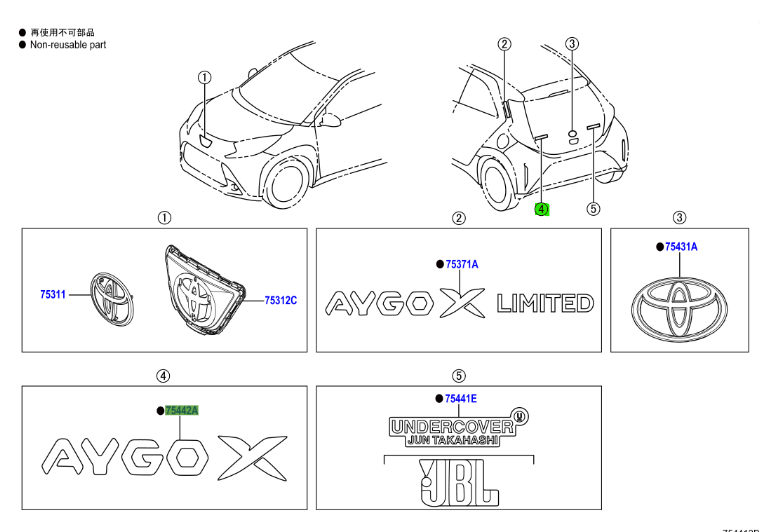 Toyota Aygo X (2022-Present) AYGOX Emblem Rear Door - Image 2