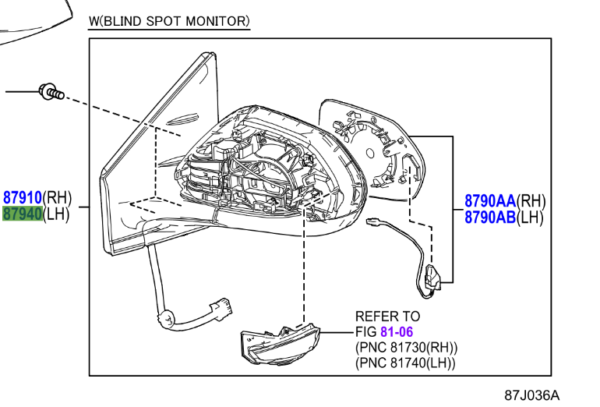 Toyota Yaris (2020-Present) Wing Mirror Unit (LH)