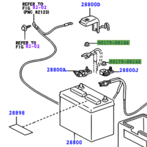 Toyota Corolla (1997-2005) Nut For Battery Clamp