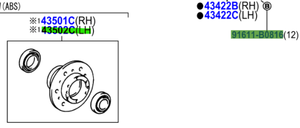 Toyota Dyna 150 (2001-2021) Front Axel Hub W/Bolt (LH) - Image 2