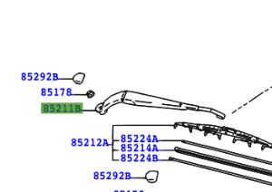 Toyota Hiace 1995-2011 Front Wiper Arm (RH)