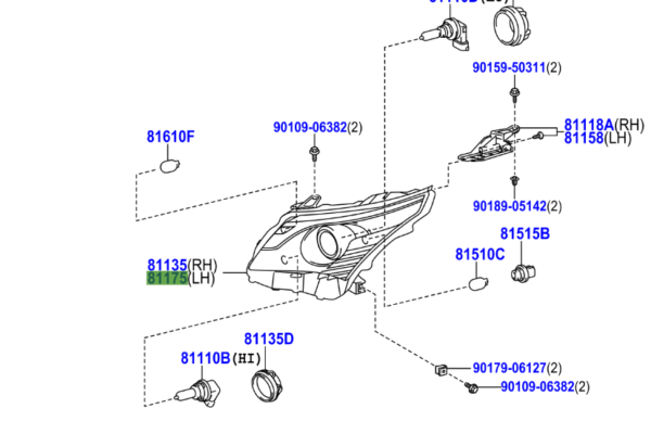 Toyota Avensis (2008-2018) Halogen Headlight Assy (LH)