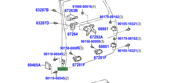 Toyota RAV4 (1994-2000) Rear Door Stopper (RH)