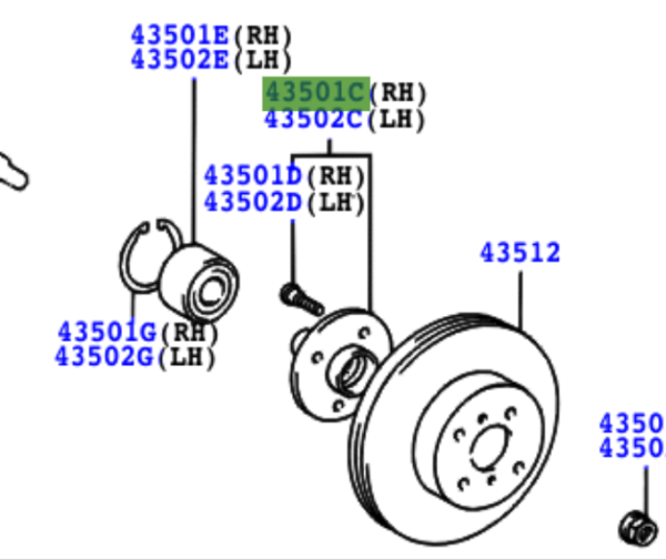 Toyota Yaris (FRP) (2001-2005) Front Wheel Bearing Hub