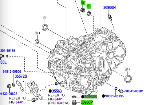 Toyota Corolla (UKP) (2019-Present) Transmission Fill/Drain Plugs With Washers