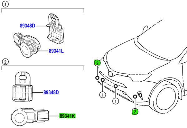 Toyota RAV4 (2012-2019) Ultrasonic Sensor / Left Corner - Image 2