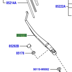 Toyota Yaris Cross (2021-Present) Front Wiper Arm (RH)