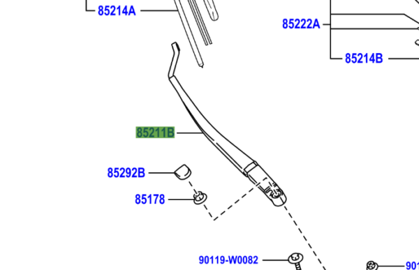 Toyota Yaris Cross (2021-Present) Front Wiper Arm (RH)