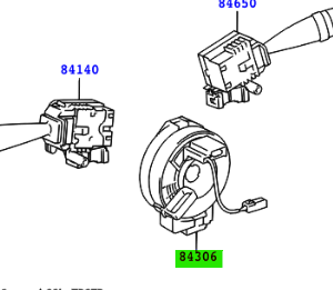 Toyota Yaris 2001-2005 Clock Spring W/Steering Audio Switch
