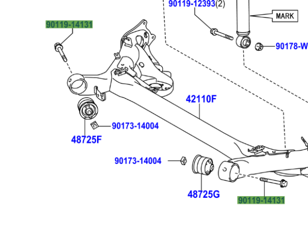 Toyota Auris / Hybrid (2007-2013) Nut W/Washer For Rear Bushings