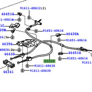 Toyota Tarago / Previa (2000-2006) Hand Brake Cable No.2