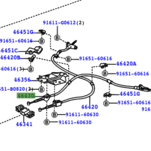 Toyota Tarago / Previa (2000-2006) Hand Brake Cable No.3