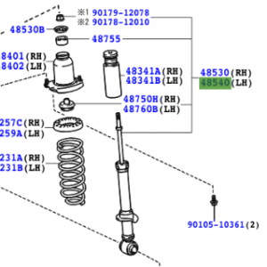 Toyota Premio / Allion (2001-2007) Rear Shock Absorber