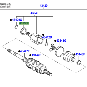 Toyota Aygo (2005-2014) Front drive shaft dust cover (LH)